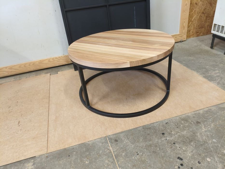 Stolik kawowy jesion metal Loft