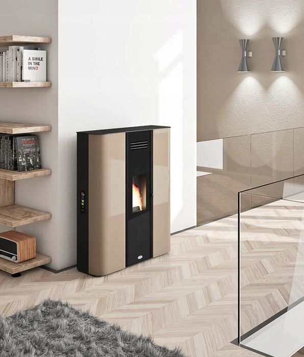 Piec kominek na pellet Eva Calor Diletta 10.5kW 2x DGP czerwony