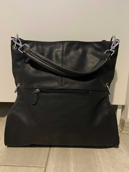 Torba damska czarna duża zapinana na zamek