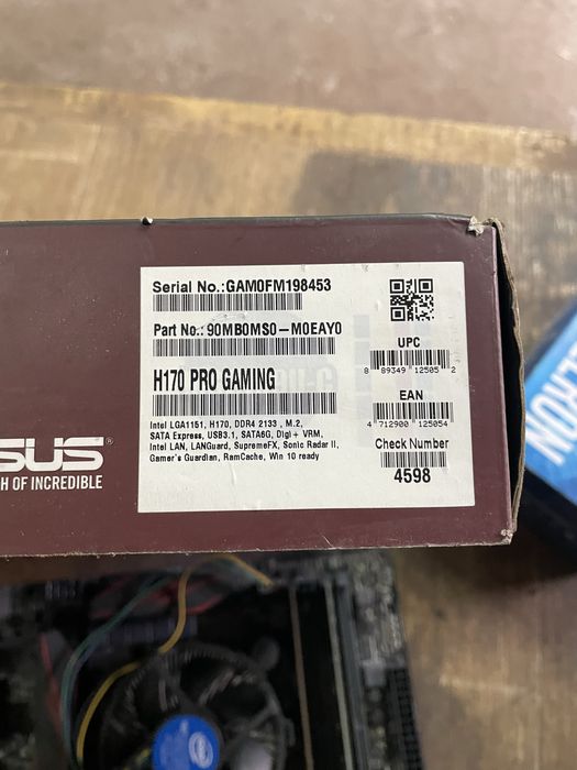 Комплект материнская плата h170 pro gaming s1151 b250 asus strix
