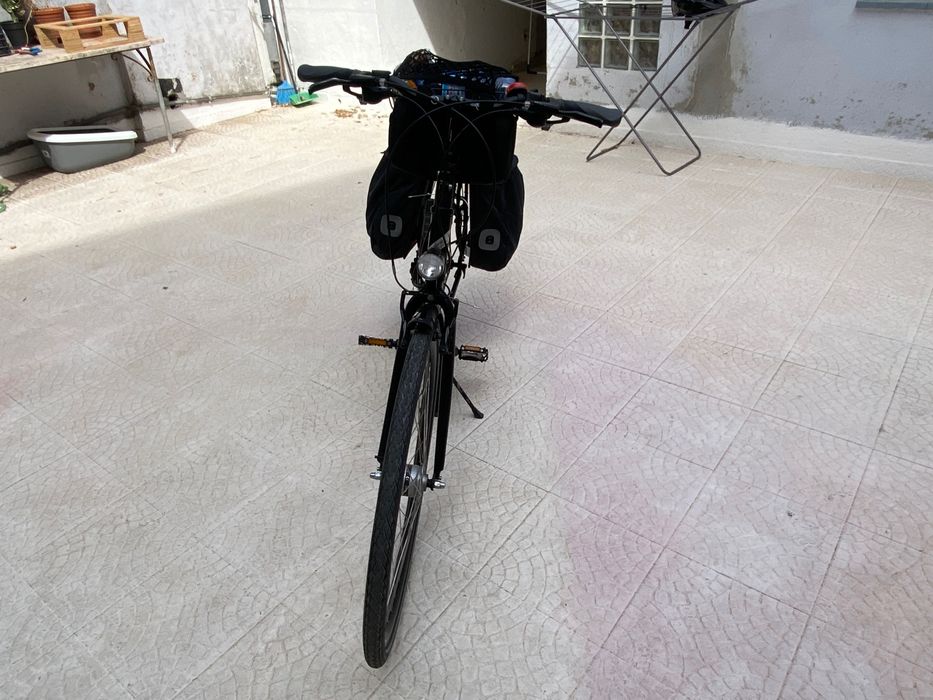 City and Touring Bike ready to ride with bags and basket