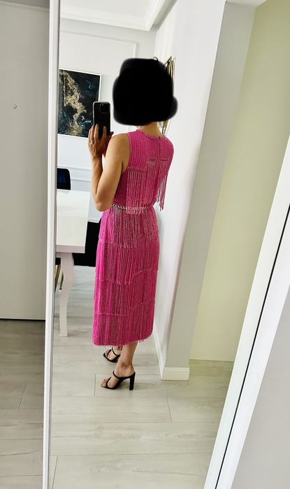 Asos Sukienka zdobiona frędzlami S