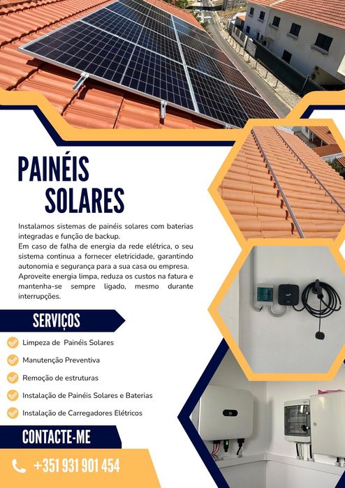 Painéis solares e carregadores elétricos