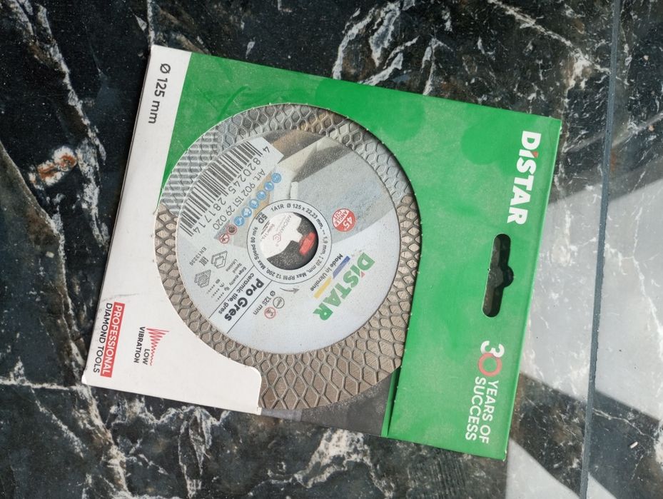 Tarcza diamentowa tnąca 125 PRO GRES 125x22,23x1,9mm do gresu kamienia distar