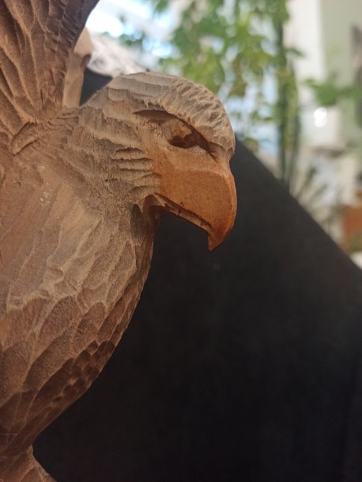 Rzeźba w drewnie, Orzeł i lis. Vintage PRL