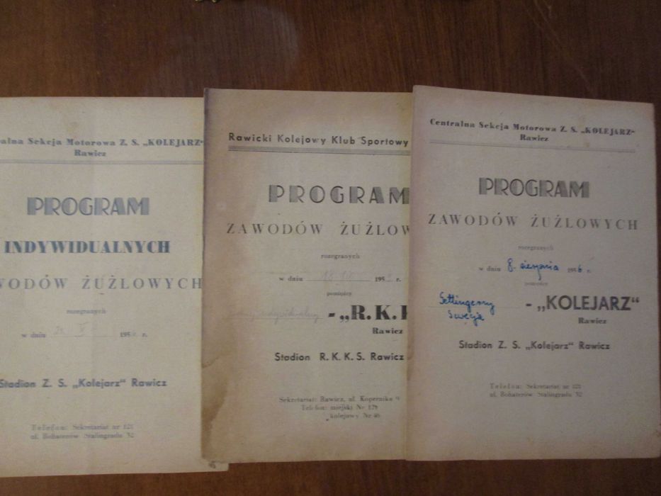 Żużel Programy,Rybnik Warszawa,Wrocław,Gniezno, Rzeszów Gorzów Łodż