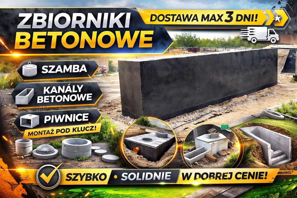 KANAŁ do garażu KANAŁY do warsztatu SZAMBO betonowe szamba producent