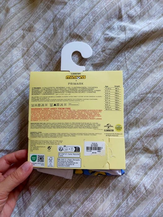 Bokserki dla chłopca w Minionki roz 116 primark 3 pack