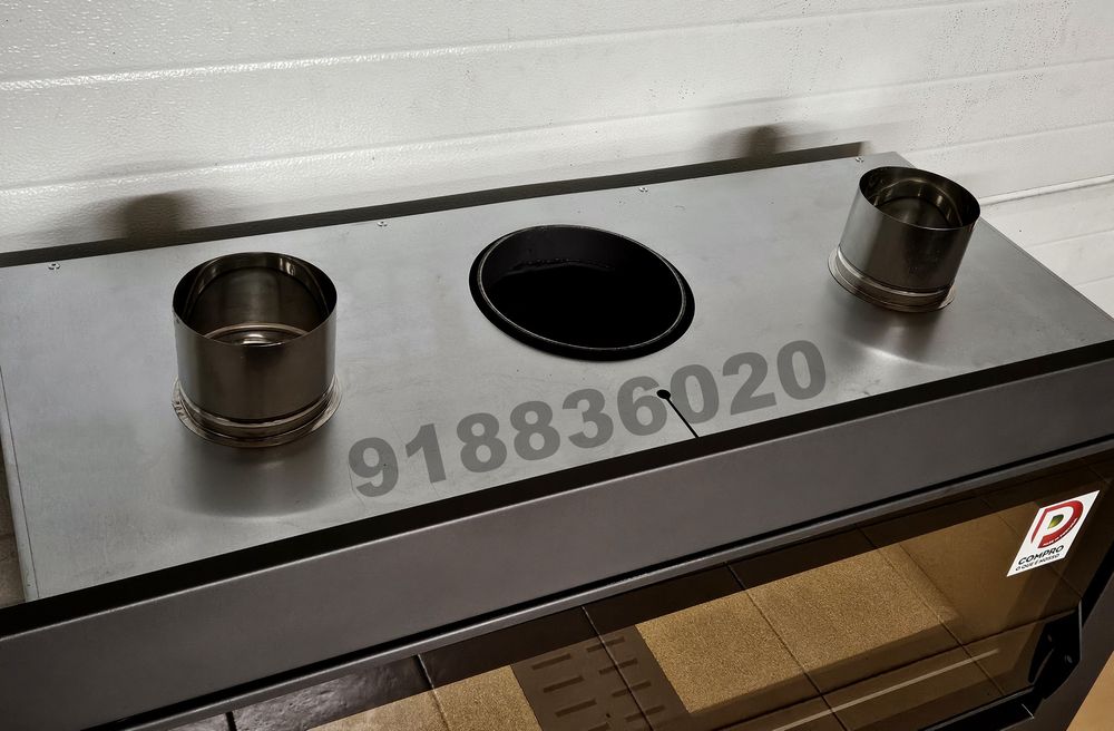 Recuperador Calor Lenha L- 90cm -  Aro 9cm - Com Ventilação - NOVOS