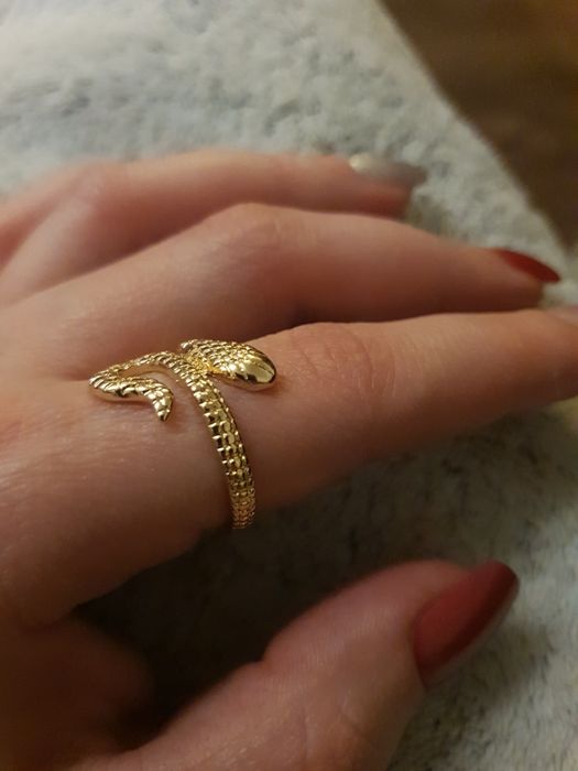 Złoty Pierścionek Żmija Wąż Damski