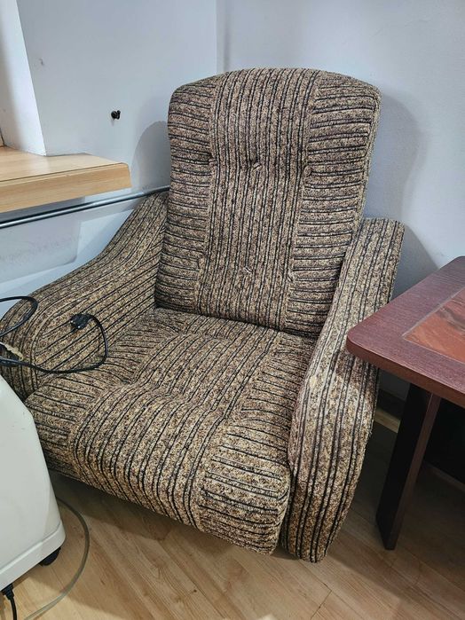 Dwa fotele materialowe 95x77x75  brazowy bezowy