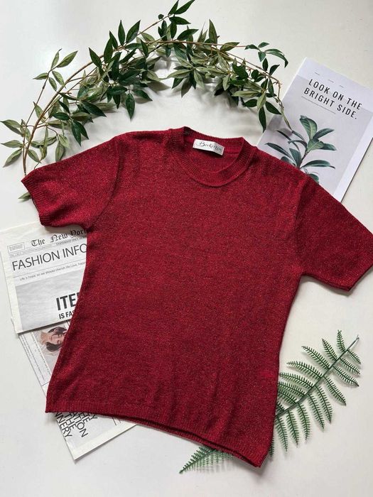 Dzianinowa bluzka z metaliczną nitką