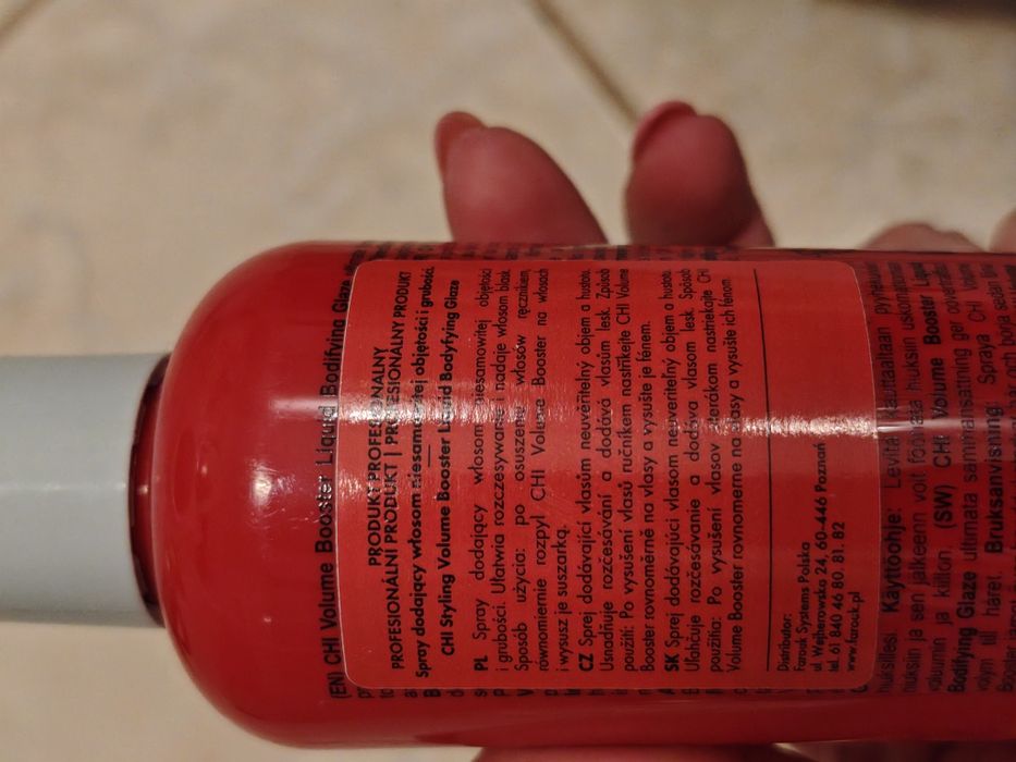 Produkt dodający max objetosci CHI volume booster spray USA profesjonalny