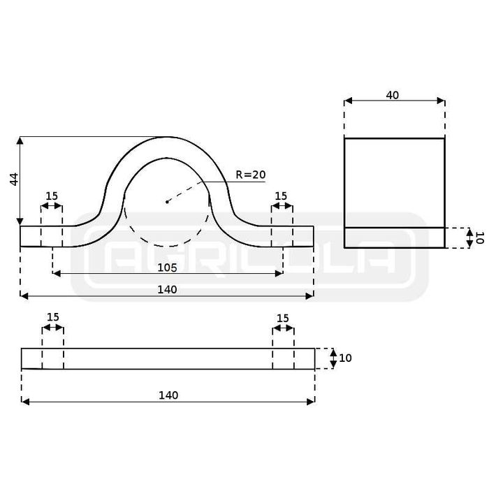 Siłownik teleskopowy 105/5/1050 z kołyską i mocowaniem
