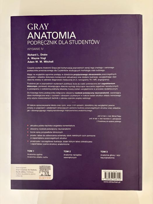 GRAY ,,Anatomia. Podręcznik dla studentów” tom 1 + tom 2 - jak nowe