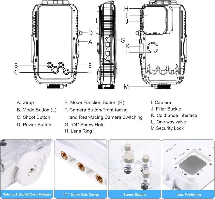 Capa de Mergulho à Prova de água PULUZ - Baixa de Preço