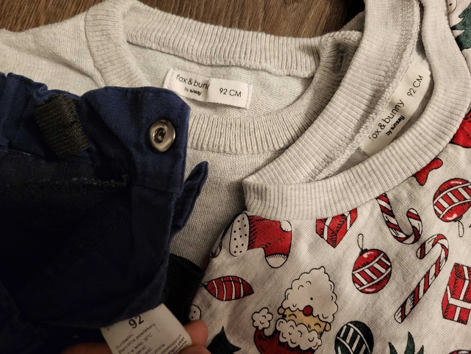 Paka chłopca r. 92 bluza świąteczna sweter spodnie wyjściowe chłopięce