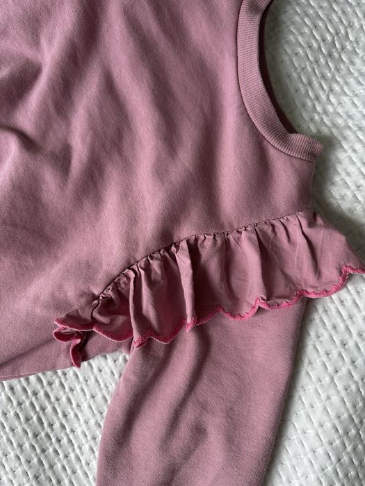 2 śliczne bluzy 110 cm H&M i inna, urocza falbanka
