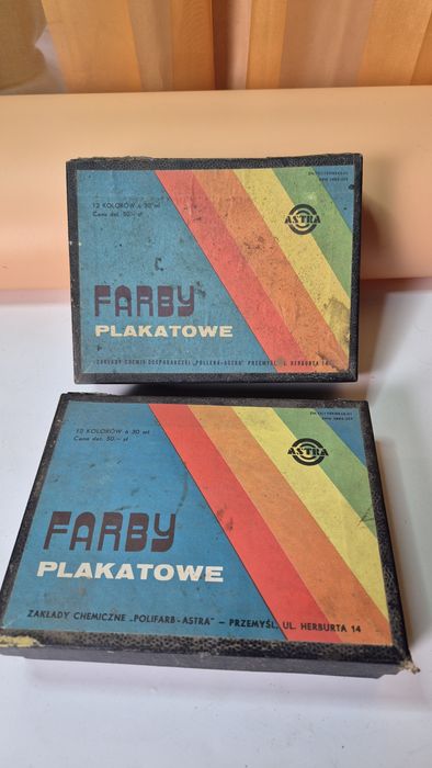 Farby do malowania ASTRA PRL dwa opakowania komplet (5