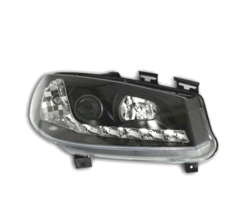 FARÓIS FRONTAIS RENAULT LUZ DIURNA MEGANE 02-05 FUNDO PRETO