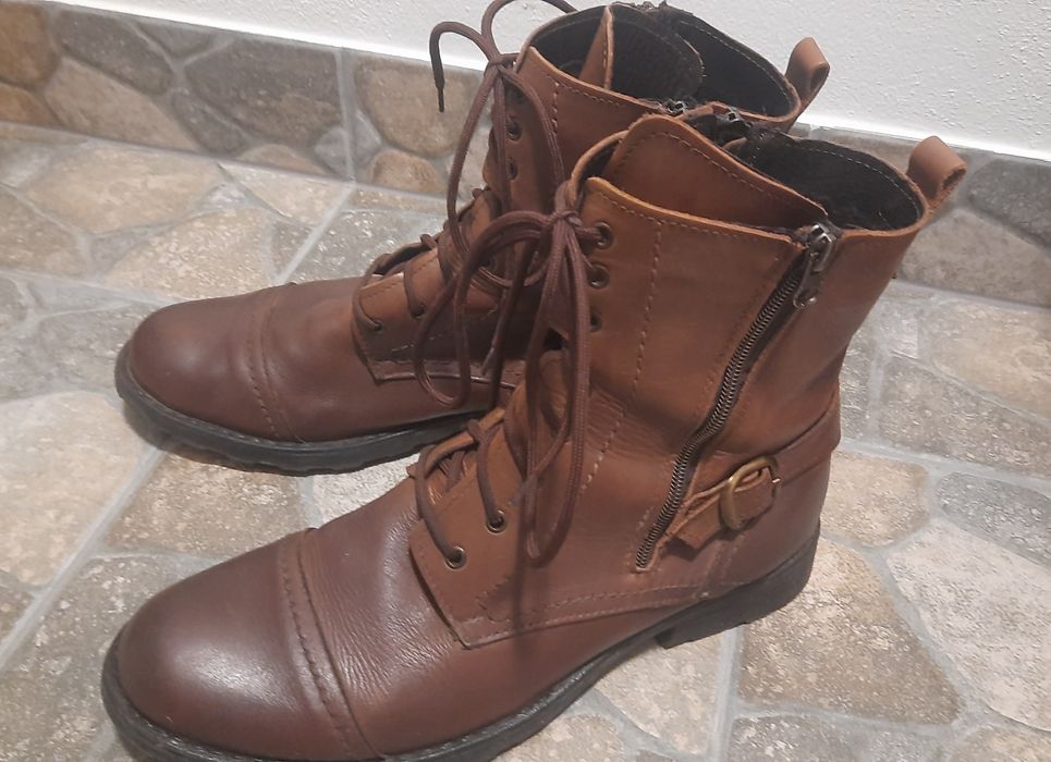 Sztyblety Męskie Skóra licowa brązowe