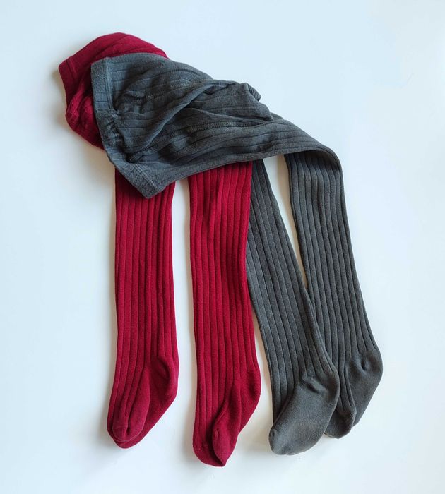 2 Pack grubych rajstop prążek Zara 4-5 lat