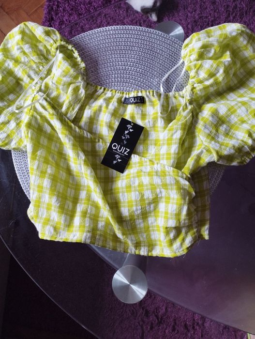 Śliczna limonkowa bluzeczka topik 38 nowa