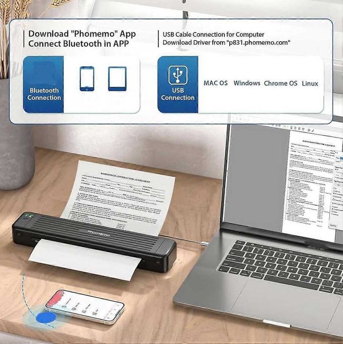 Phomemo P831 Przenośna drukarka termotransferowa Bluetooth