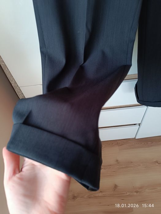 Ciemno szare spodnie wizytowe męskie Eles rozmiar M L