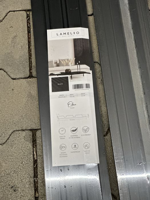 Lamele ścienne Czarne | Lamelio Olmo