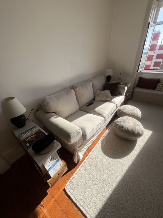 Sofa ektorp 3 lugares bege