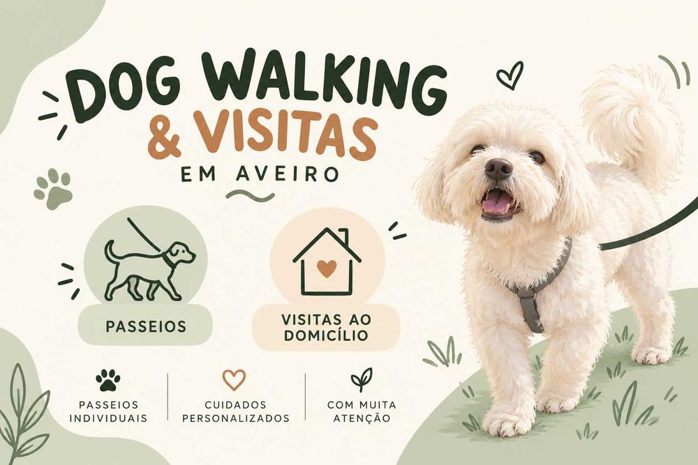 Passeio para cães e visitas ao domicílio em Aveiro
