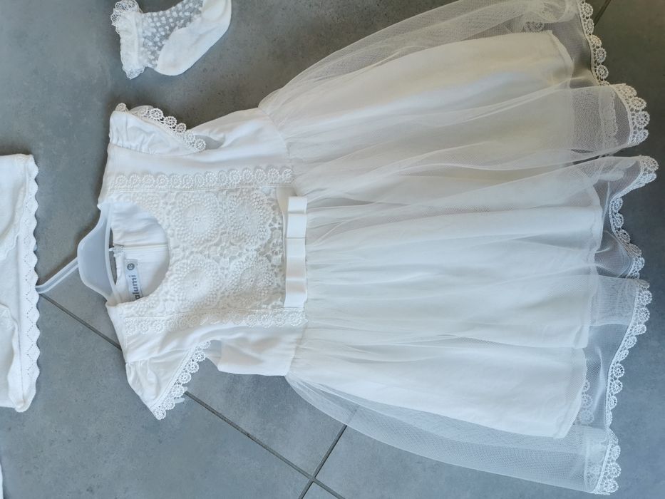 Sukienka na chrzest rozmiar 80 komplet