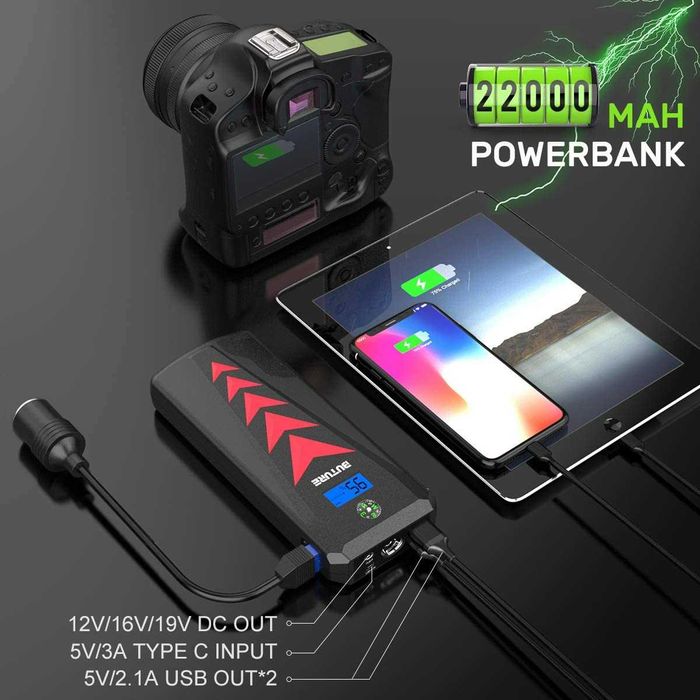 Buture Led jump starter carregador booster arranque bateria power bank