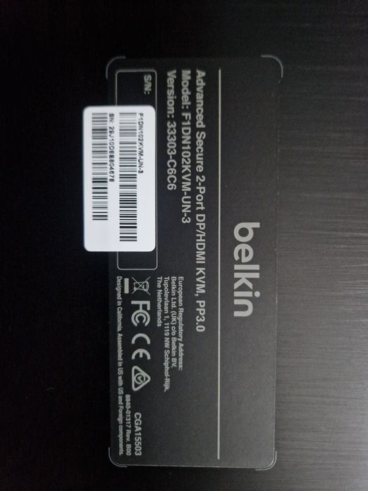 Belkin Universal Secure Kvm Switch 2 Port, Single Head