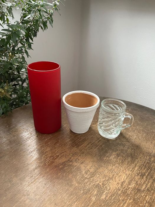 zestaw wazonik doniczka malutka kubeczek