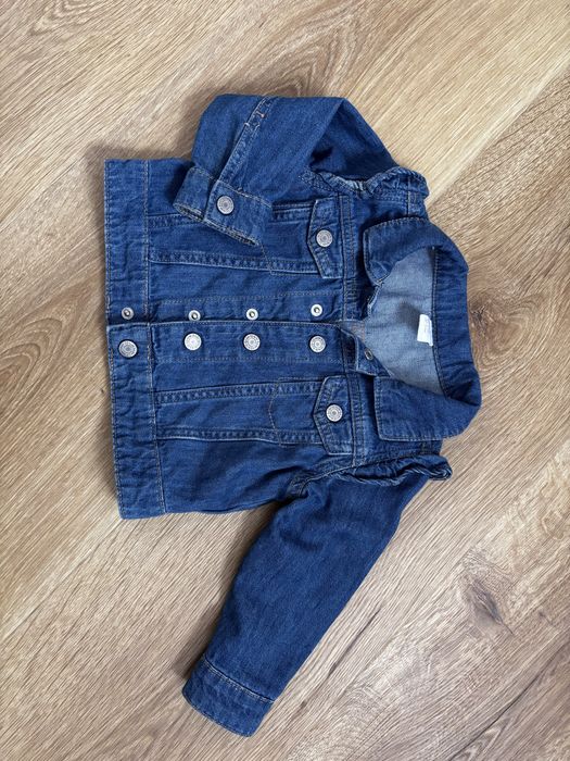 H&m 80 katanka jeansowa kurtka denim falbanki