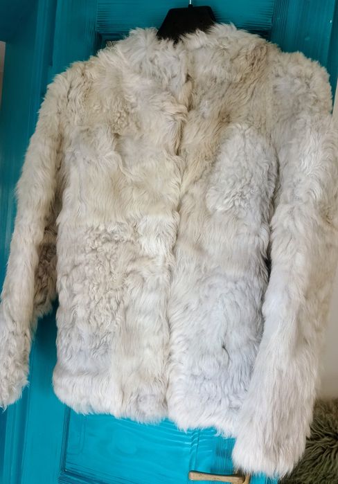 Kożuch naturalny kożuszek prawdziwy vintage SWAG