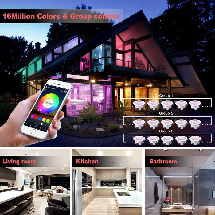 Inteligentne oświetlenie MagicLight 3 cale 5 W bluetooth 4 sztuki