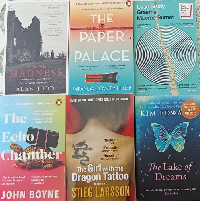Pack de 6 (seis) livros de ficção em Inglês (como novos)