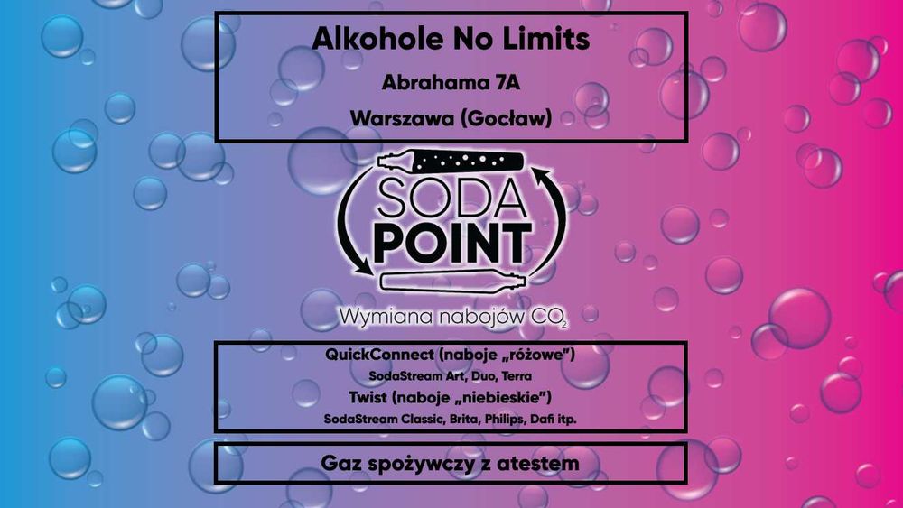Sodastream Warszawa (Gocław), Abrahama 7A Wymiana nabojów CO2