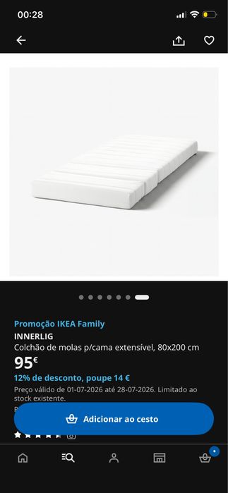 Cama MINNEN com estrado e colchão