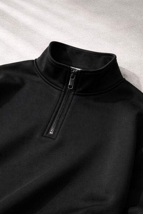 Кофта 1/4 полу замок чорна нова