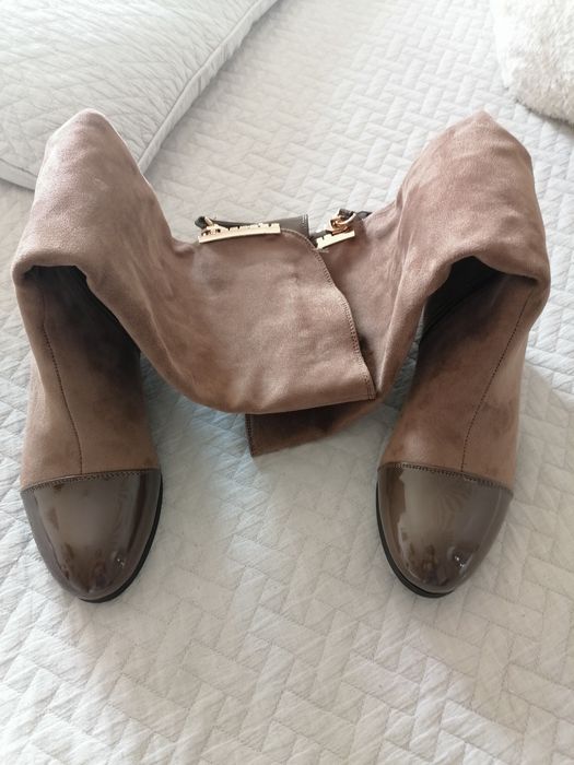 Botas castanho claro de cano alto n*38