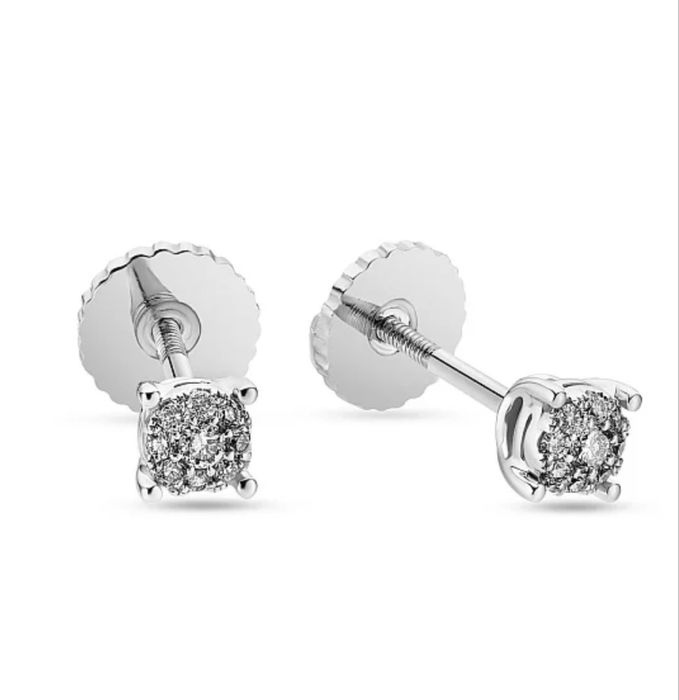 Пусети з білого золота з діамантами