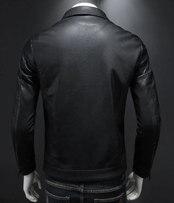 Ramoneska skórzana vintage męska kurtka klasyczna bikerka
