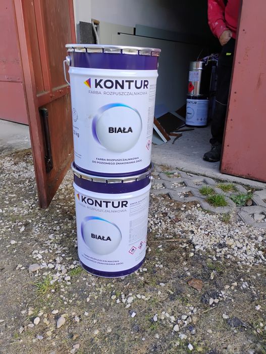 Farba drogowa KONTUR 33kg do metalu, drewna. Biała