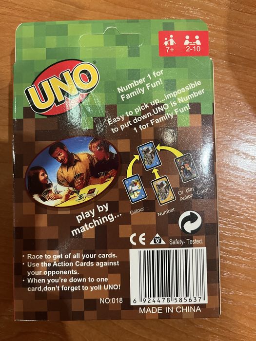 Karty uno minecraft