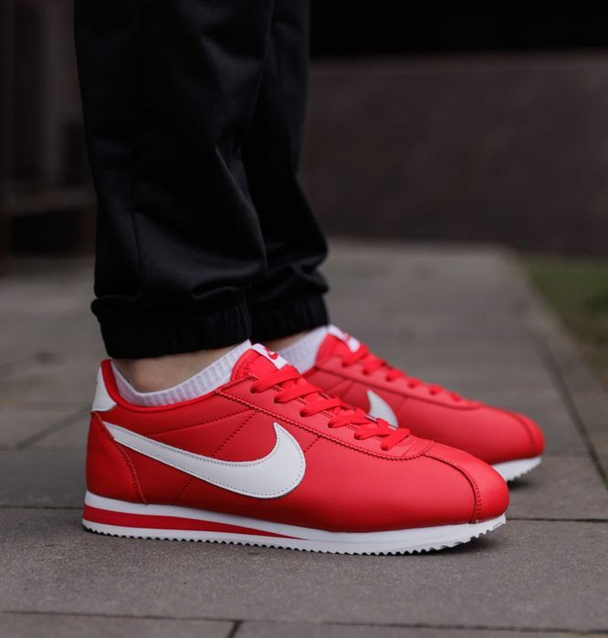 Кросівки Nike Cortez червоні шкіряні | кроссовки Nike Cortez