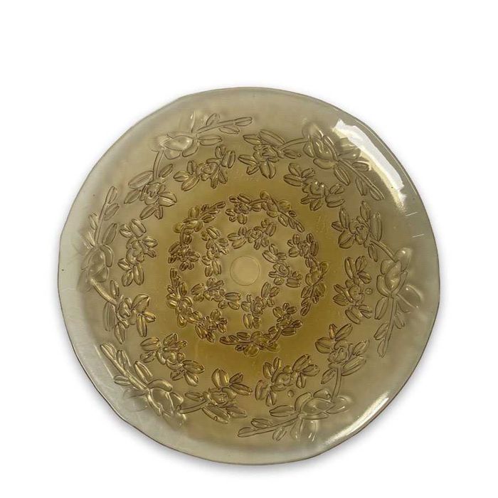 Talerz szklany bursztynowy 25,5cm.  589551-M